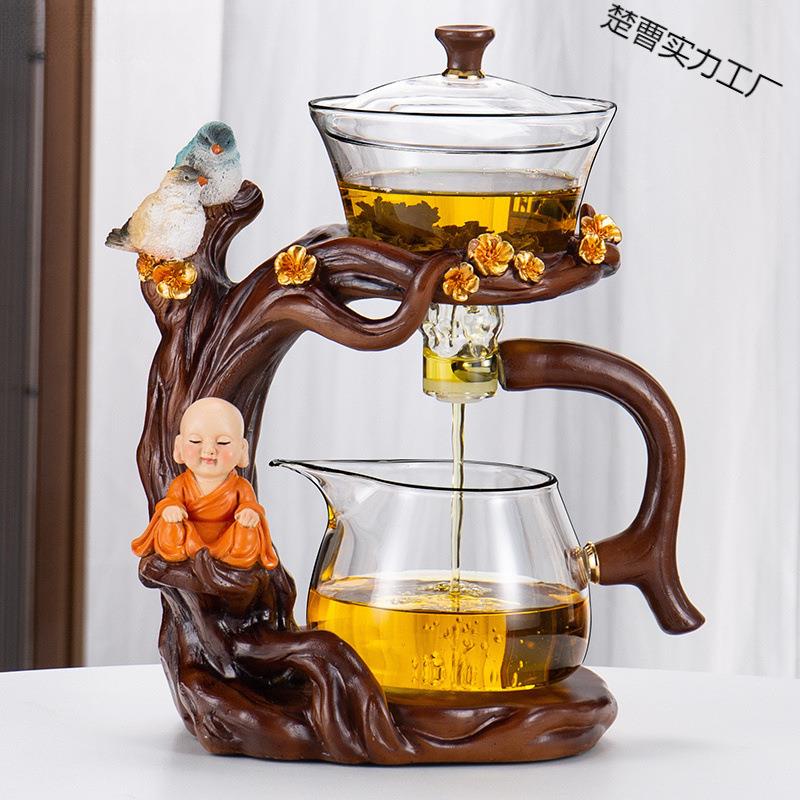 玻璃自动茶具套装家用懒人泡茶神器办公室功夫高档磁吸泡茶壶茶杯