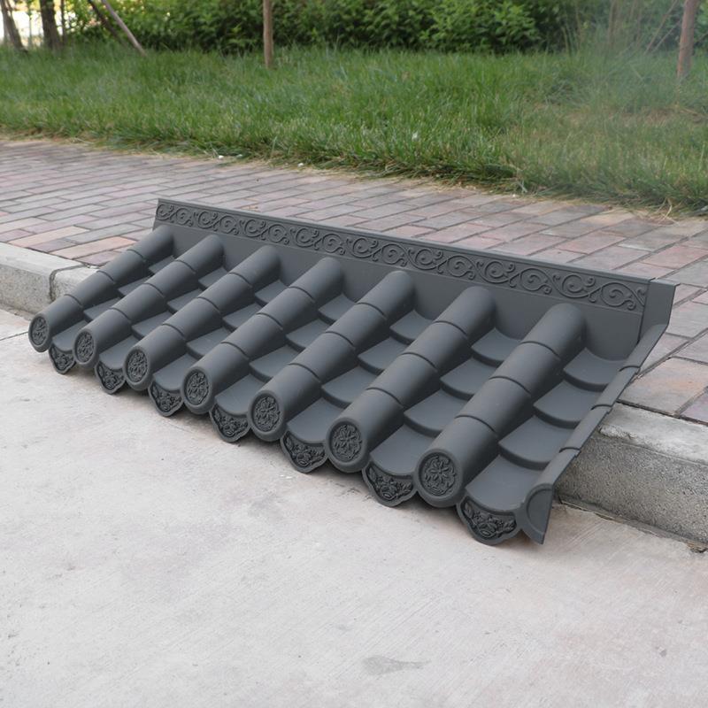 特厚110*40cm足3毫米厚单面一体仿古树脂加厚装饰瓦新中式屋檐瓦