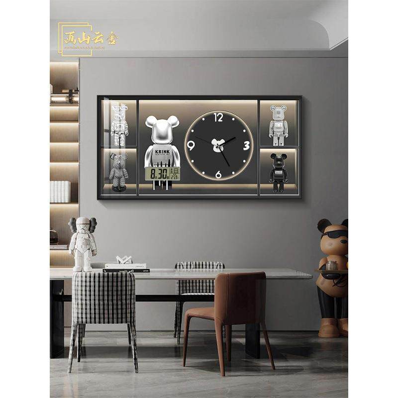 潮流电表箱装饰画2024新款遮挡配电箱钟表万年历开关电闸餐厅挂画