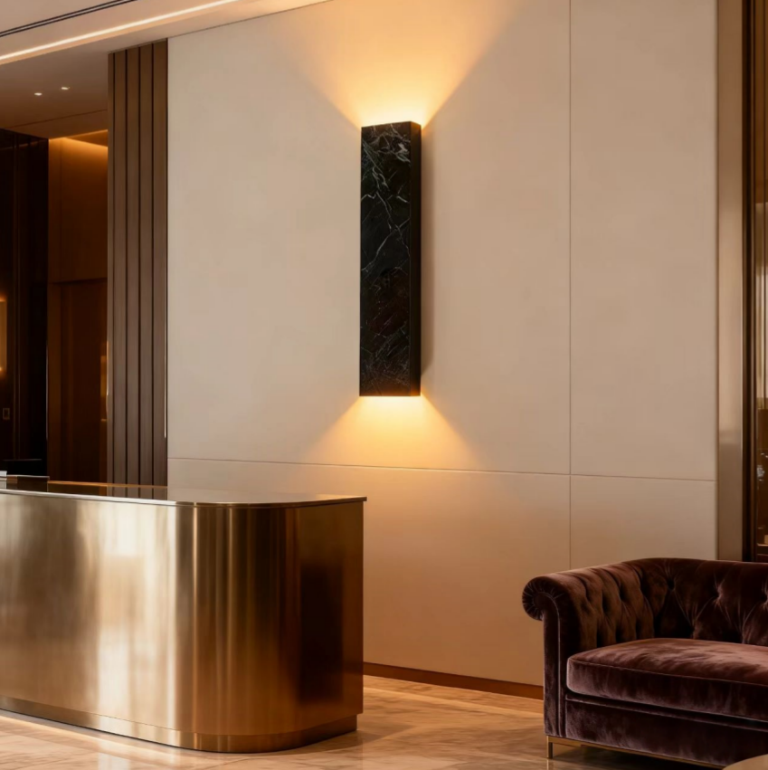 酒店别墅售楼处客厅卧室床头设计师款大理石壁灯意式轻奢背景墙灯