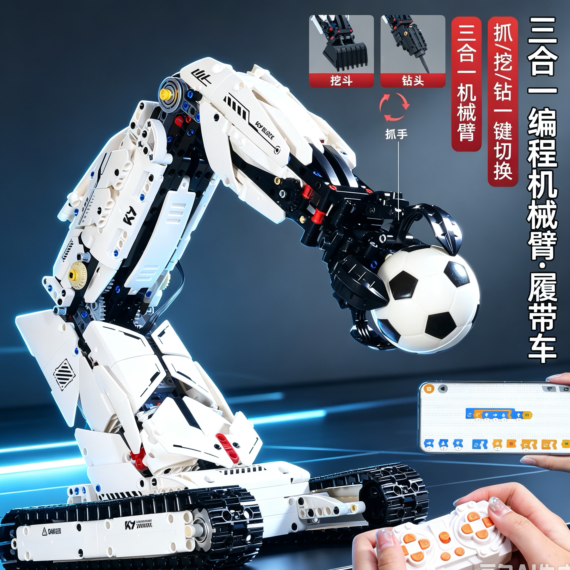 编程机械臂积木男孩礼物图片