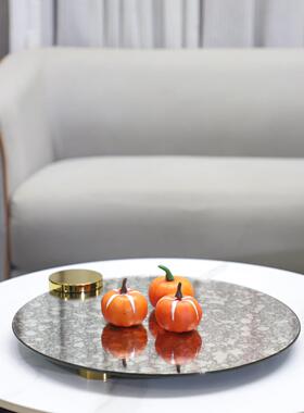 现约何玻璃代ILV香薰装饰几简托盘果盘艺术摆件茶几客厅软装家居