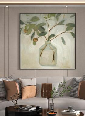 饰现方代轻奢客厅玄关装画绿色植物花瓶静EM-1791物艺术背景型墙