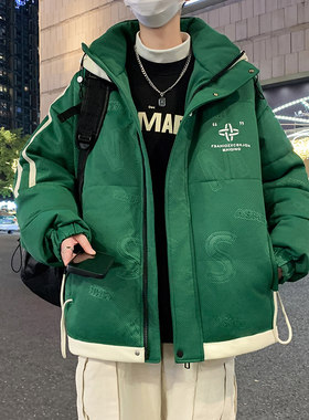 潮流男孩冬季加厚棉袄12岁初中学生13羽绒棉服15大童短款棉衣外套