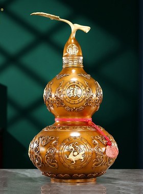 黄铜《四神兽葫芦》摆件中式家居客厅玄关办公室装饰品摆设礼品