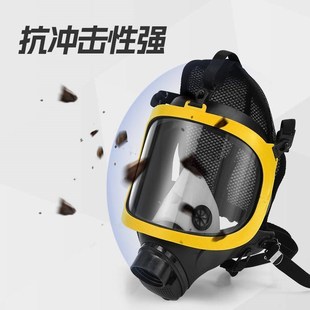 防毒面罩防雾柱形面罩电动送风呼吸器专用面罩防毒面罩带滤毒罐