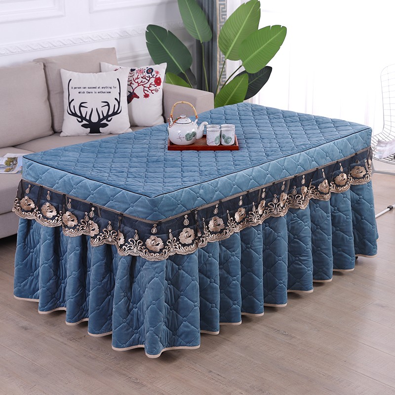 新款裙电炉罩烤火罩加厚暖绒电取暖被长方形茶几罩火炉子布艺