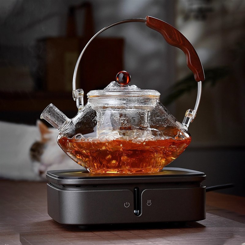 围炉煮茶家用室内罐罐茶煮茶炉烤茶玻璃茶壶泡茶电陶炉煮茶器全套