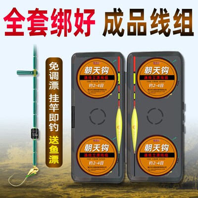 新款免调漂线组成品主线鱼钩朝天钩浮漂全套套装立漂鱼线主线组
