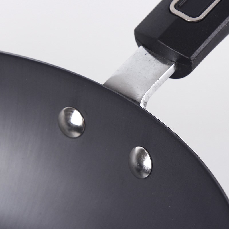 顺达无涂层炒锅真不锈精铁炒锅加厚型熟铁锅燃气灶电磁炉通用锅具