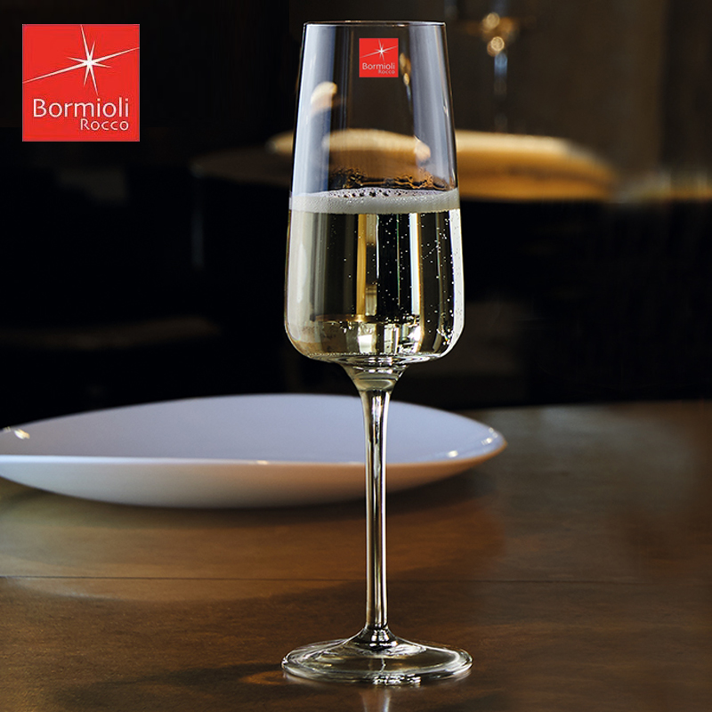 【买一送一】意大利bormioli进口水晶玻璃高脚酒起气泡甜酒香槟杯
