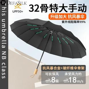 32骨自动抗风暴雨伞加大加厚加固折叠超大号雨伞男士 晴雨两用伞女