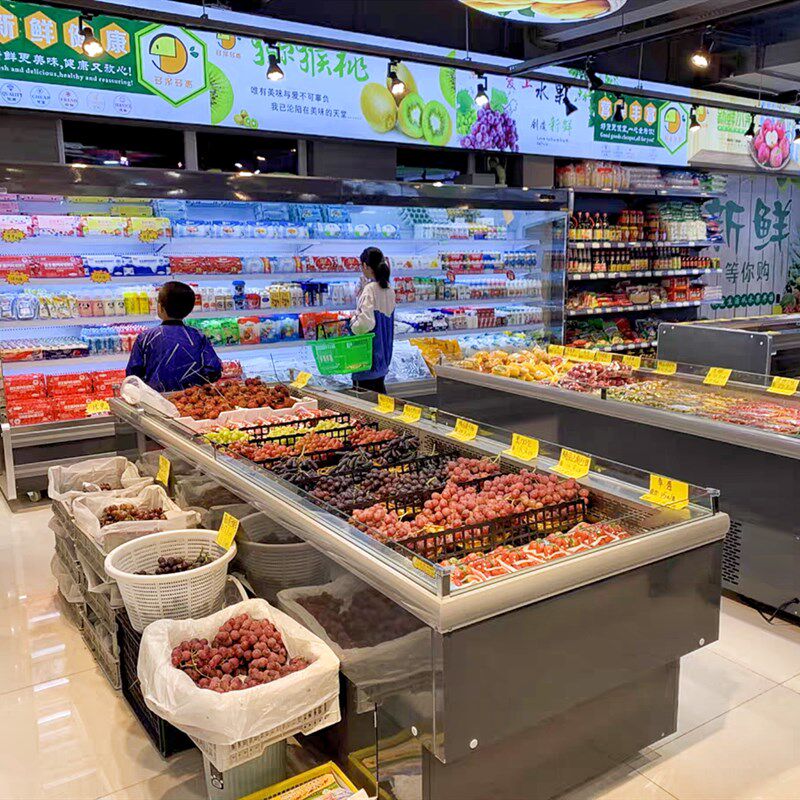 水果捞展示柜敞开式水果保鲜柜酸奶甜品冷藏展示柜沙拉果切工作台