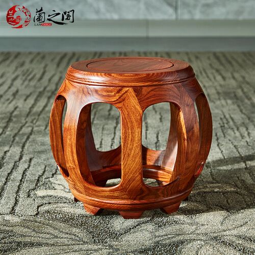 兰之阁 红木古凳 绣凳 实木鼓墩/绣墩 仿古圆凳 花梨木中式家具