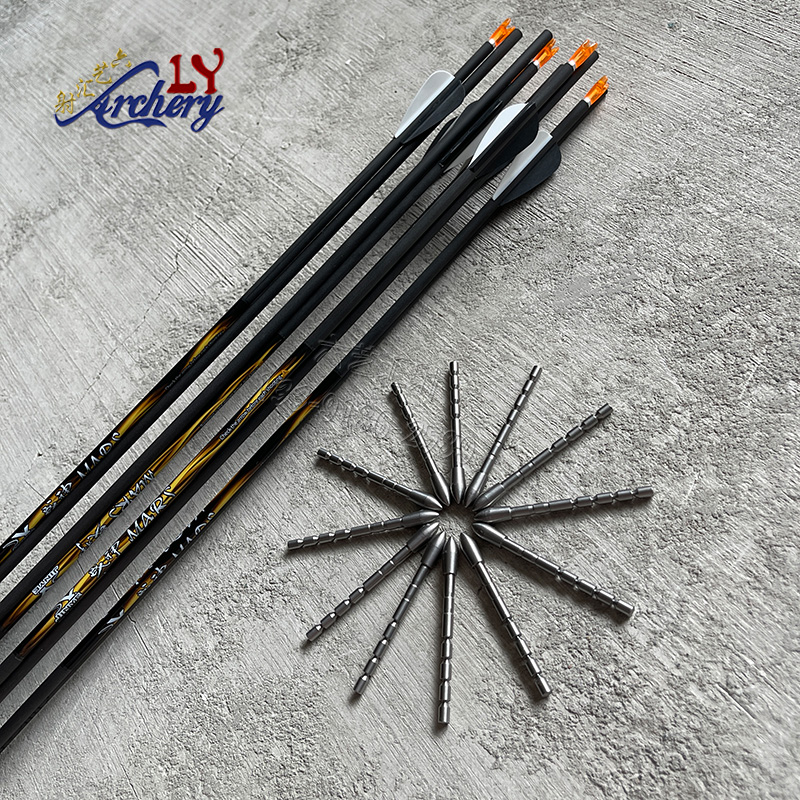战神箭千一直度纯碳素箭杆竞技反曲弓射准比赛金标碳箭配箭头箭尾