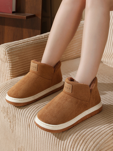 棉鞋 棉拖鞋 保暖外穿厚底室内家居防滑月子鞋 2024新款 靴子 女士冬季
