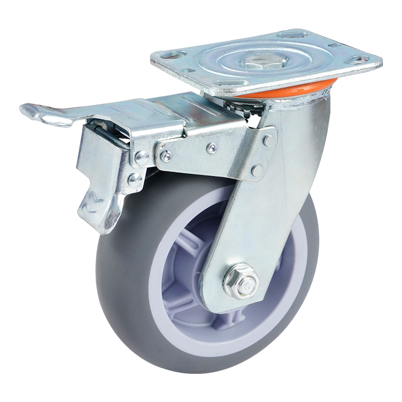 万向轮轮子重型脚轮轻型TPR静音轮承重小推车轮子板车轮子带煞车