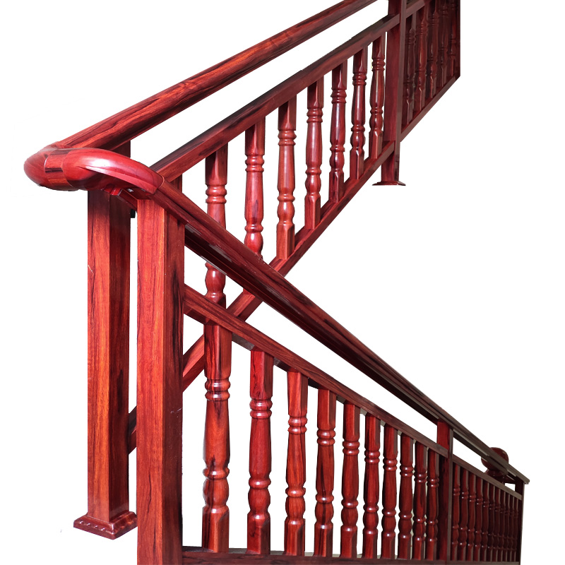 保赢全铝楼梯扶手定制室内仿实木扶手楼梯铝合金护栏栏杆红木扶手