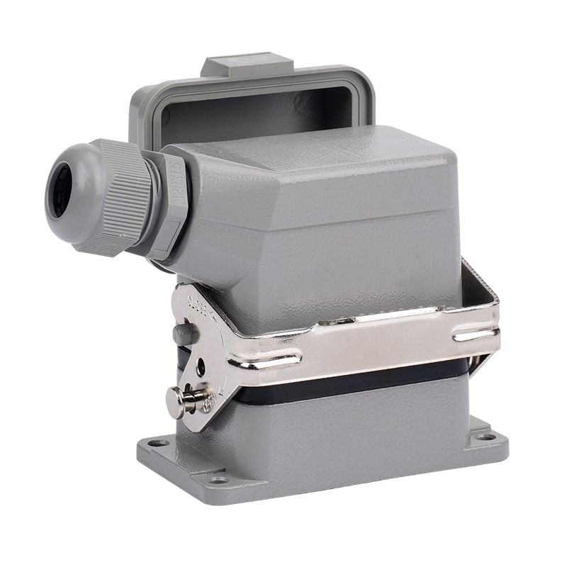 重载连接器HE-P 10 1 2芯带防尘保护盖矩形工业防水航空插头