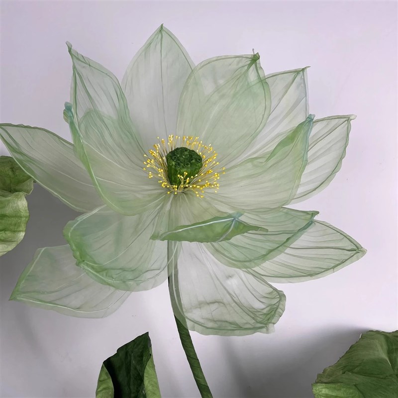 巨型荷花莲花荷叶大型电动会动的真丝花商场美陈打卡橱窗古风道具