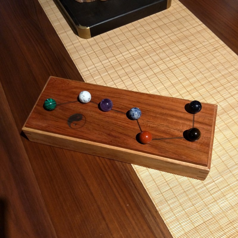 北斗七星珠底座七星阵水晶小摆件办公家居摆件招财底盘球托球桌面