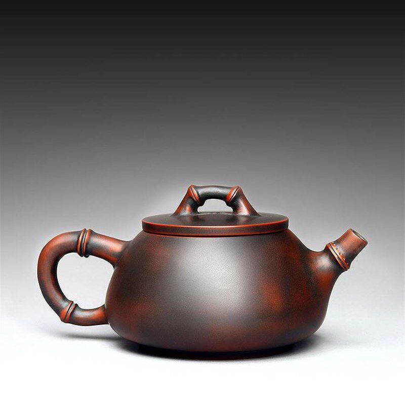 竹节石瓢壶泥坭兴陶茶壶纯手工名家大师茶具家用非紫砂中式复古