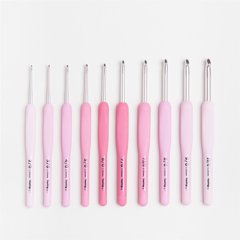 tulip广岛钩针TER/TEL玫瑰粉色单支蕾丝钩针粗线钩针编织