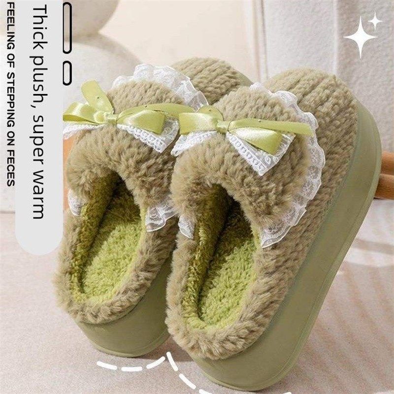 棉拖鞋女士秋冬季厚底2025新款家居室内防滑防臭保暖毛绒拖鞋月子