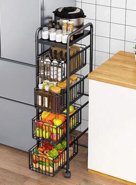 抽拉式厨房置物地架超窄冰侧落多层多功蔬能菜AL101240可抽拉夹缝