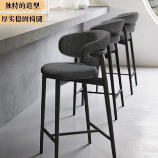 计实木吧椅中古无品牌/高脚台凳风吧台凳子家用高脚椅设师岛台靠