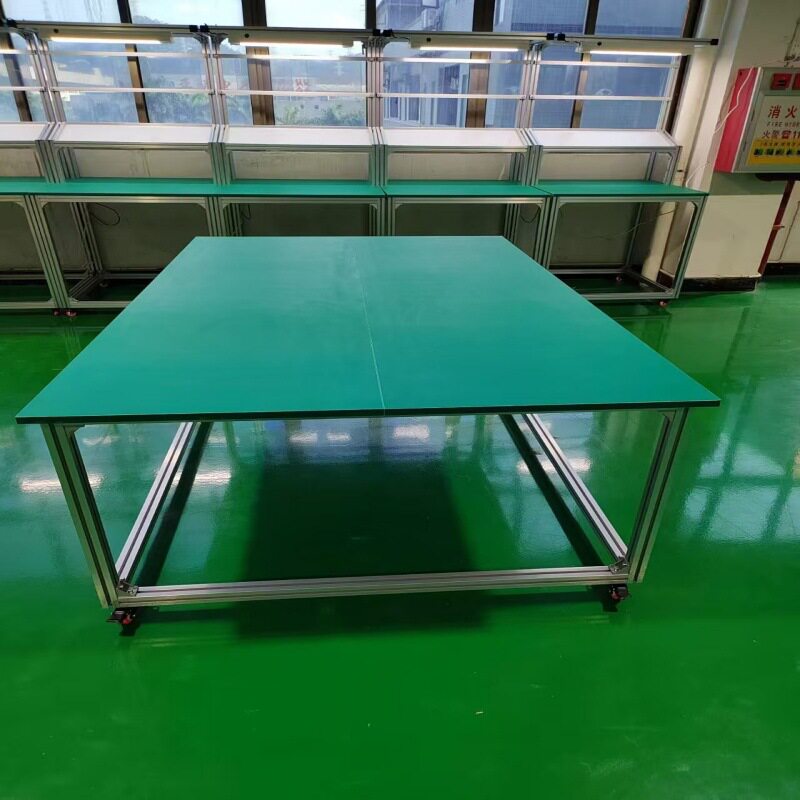 东莞工作台 深圳铝合金平面工作台 铝材防静电打包工作台带轮子