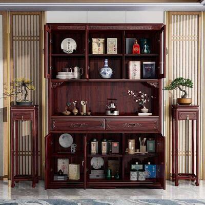 新置中木式实木餐边柜橱柜酒柜厨房枝柜酸子储物柜茶水IIK柜物柜