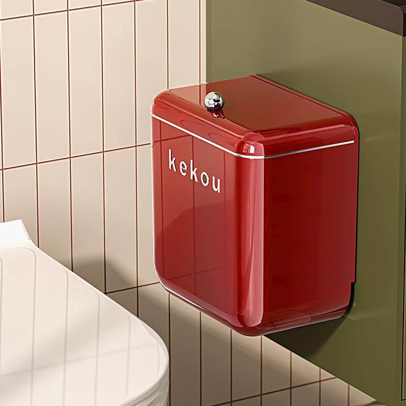 厕所客厅用余挂EQB式收纳翻桶厨厨房壁挂垃卫圾桶带盖家用纸篓盖