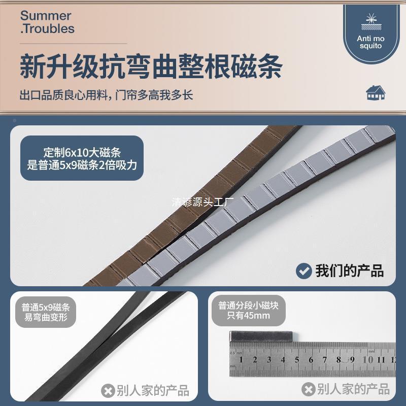 蚊2025新款磁性吸条金门HZGMOWWZ钢砂纱门网窗自粘帘贴帐防帘