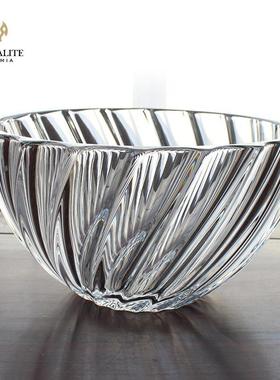 ESO捷克原Cr铅ystalite无水晶玻璃大小斗号果点心水果盘桌装面摆