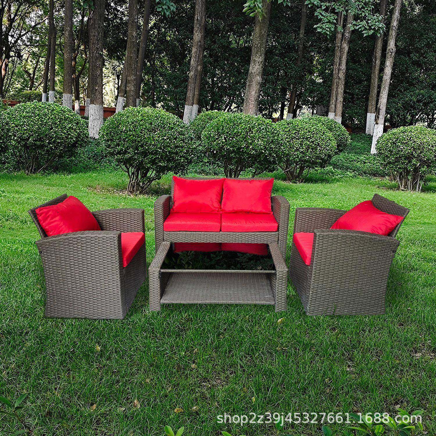 户外台桌椅庭露藤椅子院靠背椅露天阳台四件DL901套室外花园0DL91,商业/办公家具,商用藤编家具,淘宝优惠券,粉丝福利购,淘宝优惠卷