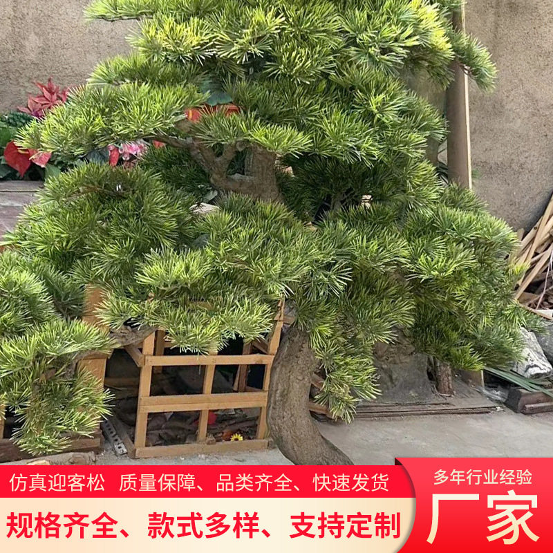 枯木迎客松木艺创意壁挂墙饰客厅书房样板间装饰品 中式仿真植物