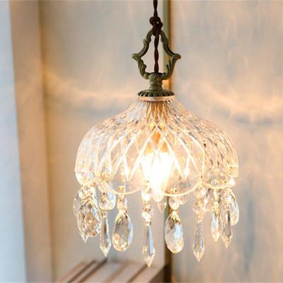 谱法式全铜复120古轻奢晶小吊灯过道玄关灯具阳台廊走全光水床头