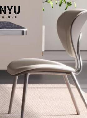 代新款意式简餐极椅轻奢高端家用餐厅凳子MYB现简不约锈钢酒店椅
