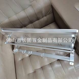 长巾固太空铝毛巾架浴室厨房990置物架铝金双层带挂钩新叠款合折