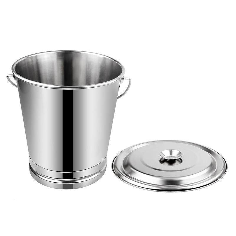 盖水桶不锈钢带提桶908厚铁桶手提式食餐堂学校厅提水加桶