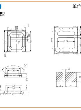 灯285W黄光珠COZ2850.2高亮汽贴片LED灯珠车雾灯黄灯发光二极管