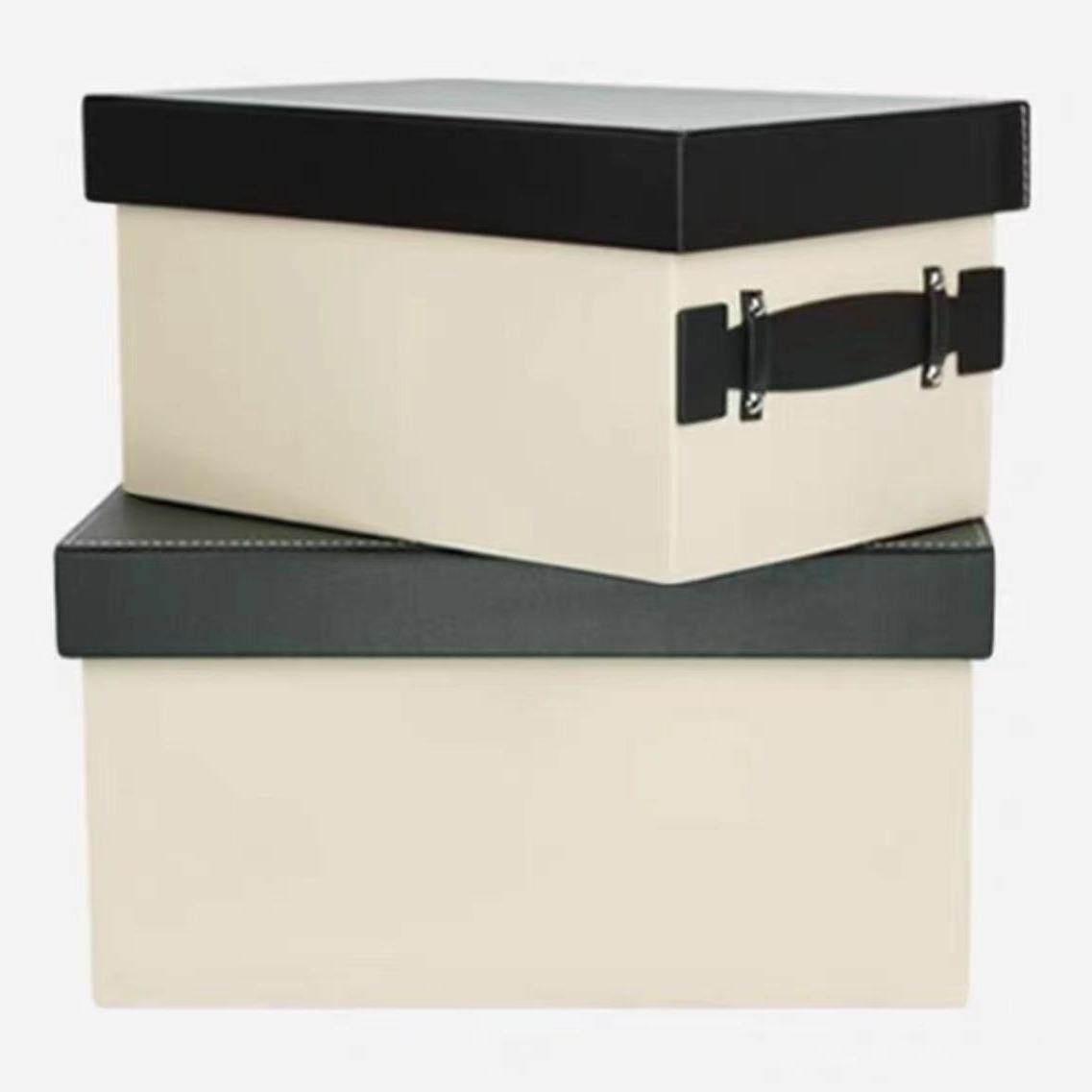 粉色皮革收纳盒样箱房衣HR578帽间装装软饰摆板件展厅女孩房储物