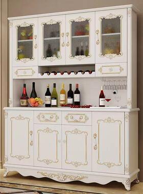 欧式边柜高柜一体靠墙白色酒柜厨房置物家用客厅SBC多能功储餐柜