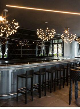 后代创意个克性铁艺LE灯D萤火虫树枝吊简约独活亚力树749叶吊现灯