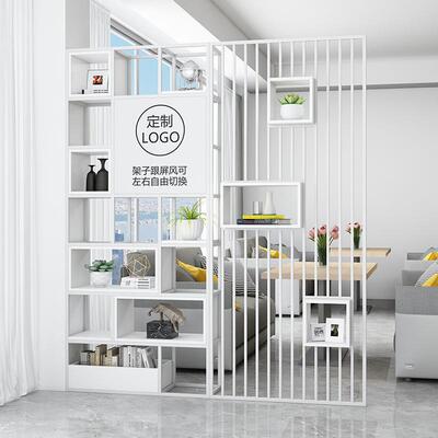 隔断物架实木书架公司台l1919ogo形象墙展示前置架铁艺格栅办公屏