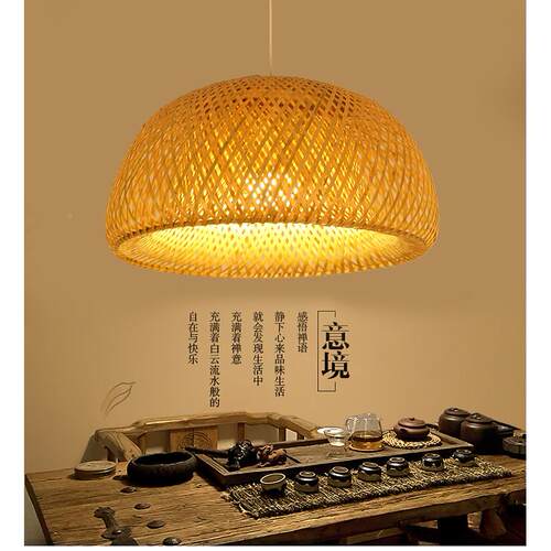 中式竹编吊手工店创意BYG-0051农家乐灯餐厅饭客厅包厢日式笼茶灯