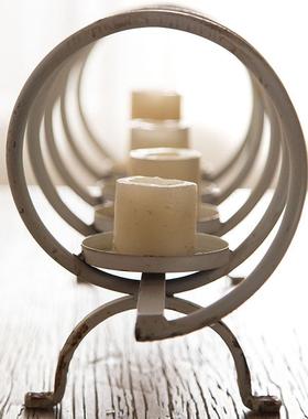 A2565美式围件复铁古艺蜡烛台客厅创意装饰品摆家用氛感烛台摄影