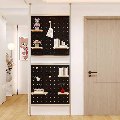 顶铝型材桦木海26760洋板洞洞板入户关玄隔断天地免打孔屏风展立