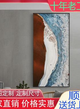 大海惊涛户入玄关装画饰竖版简约抽56015象画客厅酒店走廊壁过画道挂画